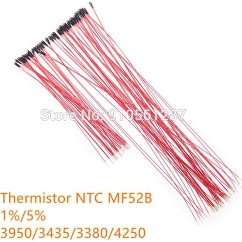 Thermistor NTC MF52B 1% 5% 3950 3435 3380 4250 10K 100K 1K 50K 5K 60mm 80mm 100mm Enameled wire Temperature control sensor