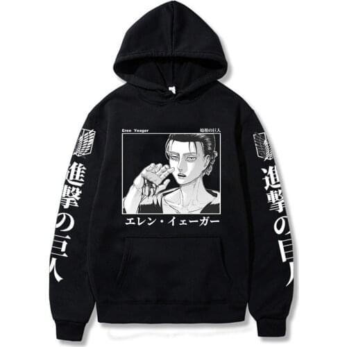 Attack on Titan AOT Hoodies Eren Yeager Sweatshirts Cozy Tops Pullovers Sudadera felpa moletom