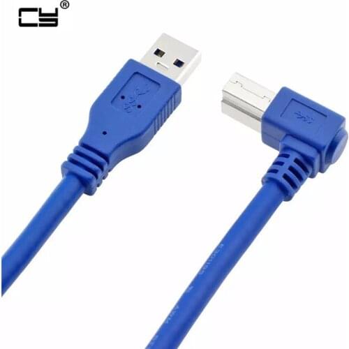 High Quality USB 3.0 A Male to B Male 90 Degree Right Angle Printer Cable 60cm/0.6m 100cm