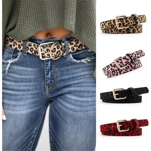 2021 Designer PU Leather Leopard Belt Pattern Spotted Womens Fashion Waist Double Loop Buckle Decoration Retro Wild Pin Gift
