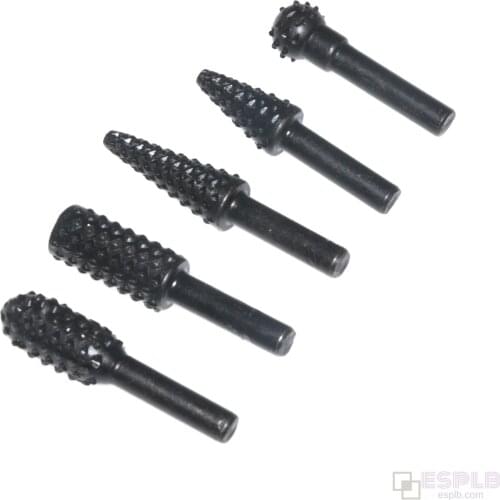 1/4'' 5pcs/Set Drill Bits Rasp Steel Rotary Burr Shank Wood Bits Grinding Power Woodworking Knife Wood CarvingHand Tool