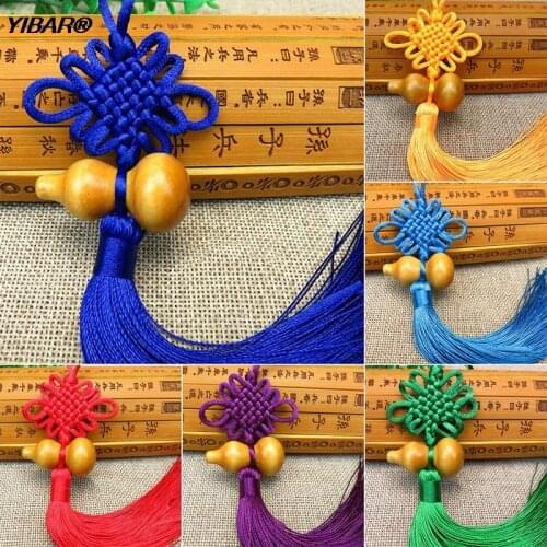 1Pcs Lucky Charm Chinese Knot Feng Shui Gourd Pendant/Wealth Success Copper Coins Car Decoration