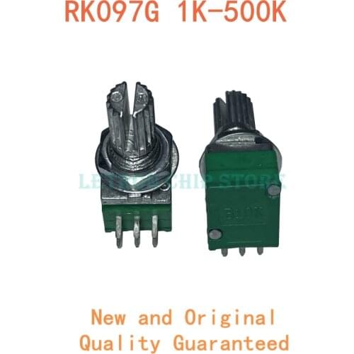 1pcs RK097G 6Pin 1K 5K 10K 20K 50K 100K 500K B5K B10K B20K B100K with a switch audio shaft 15mm amplifier sealing potentiometer