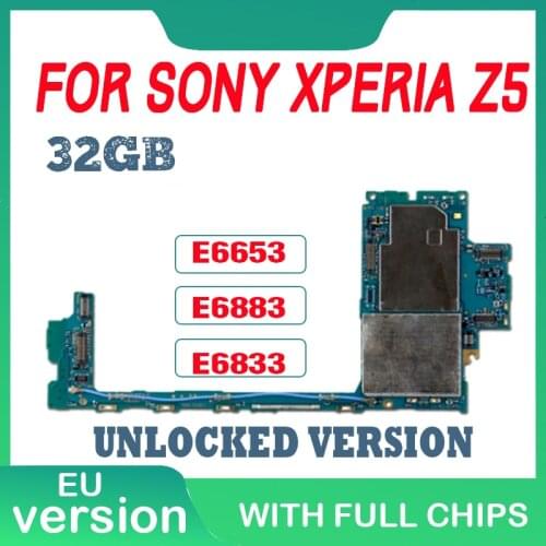 100% Z5 E6653 E6883 E683Motherboard Original Test OK Board For Sony Xperia Z5 E6653 E6883 E6833 motherboard Android OS With Chip