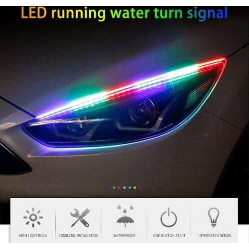 2 Pcs Of LED Car Soft Light, Daytime Running Light, Streamer Turn Light, Brake Light, LED Light, DC 12v Waterproof Light