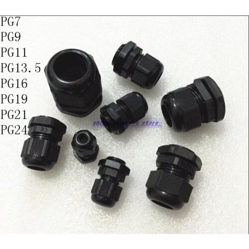 20pcs/Lot PG19 Black Waterproof Connector Gland Dia. 12-15mm Cable Brand New