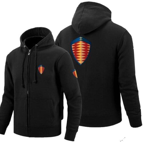 2021 Zipper Hoodies Koenigsegg logo Printed Hoodie Fleece Long Sleeve Mans zipper Jacket Sweatshirt