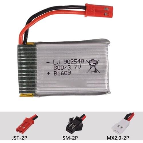 3.7v 800mah 902540 Lipo Battery X400 X500 X300C X800 HJ818 HJ819 CG038 rc Quadrocopter High power lithium polymer JST-2P SM-2P