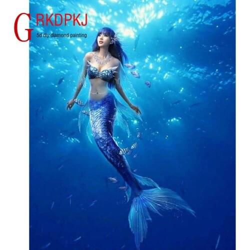 5D DIY Diamond drawing,Diamond embroidery,Cross stitch,Cartoon,Mermaid,Woman,constellation,image,Unfinished decorative painting