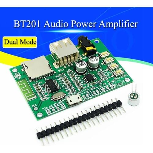 BT201 Dual Mode 5.0 Bluetooth Lossless Audio Power Amplifier Board Module Tf Card U Disk Ble Spp Serial Port Transparent Trans