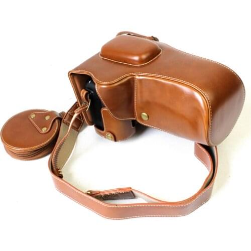 Black/Brown/Coffe Deluxe Edition PU Leather Camera Case Cover For Nikon D7500 18-150mm Lens With Storage Bag Bottom Opening Case