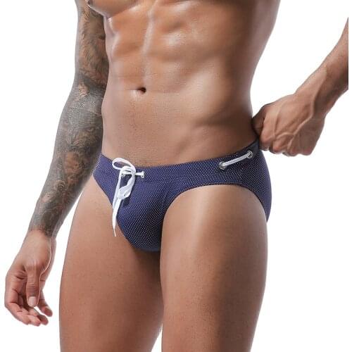 MENSSEXI 2021 New Swimwear Men Swim Briefs Sexy Neon Bikini Low Rise Gay Bulge Pouch Nylon Swimsuit 8 colors