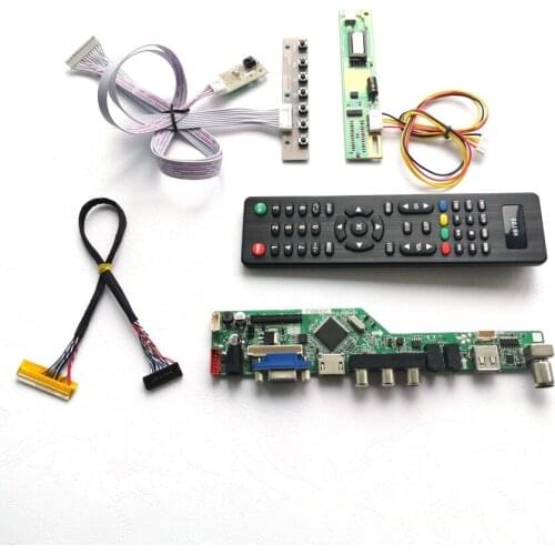 For N154I5-L01/L02/L03 T.V56 drive card board VGA USB AV RF LVDS 1CCFL 30Pin LCD panel monitor keyboard+Remote+Inverter Kit