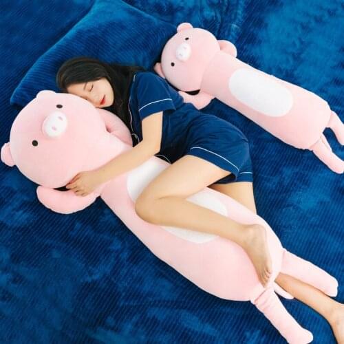 Dorimytrader New Kawaii Pink Pig plush toy Giant Anime rabbit sleeping pillow Animals Husky Hamster Cushion for Children Gift