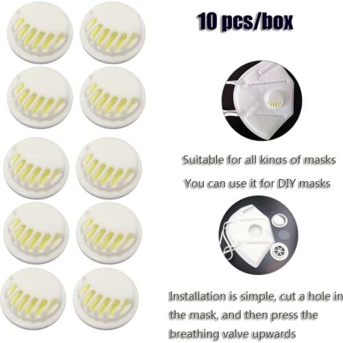 Breathing Valve Outdoor Dust Accessories Bicycle Riding Breathing Mask Valve Air Filter 10pcs/box Breathing Valve Filter