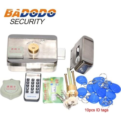 Electric door RFID lock motor drive lock for video door phone access control system with ID tags 10 50 pcs optional