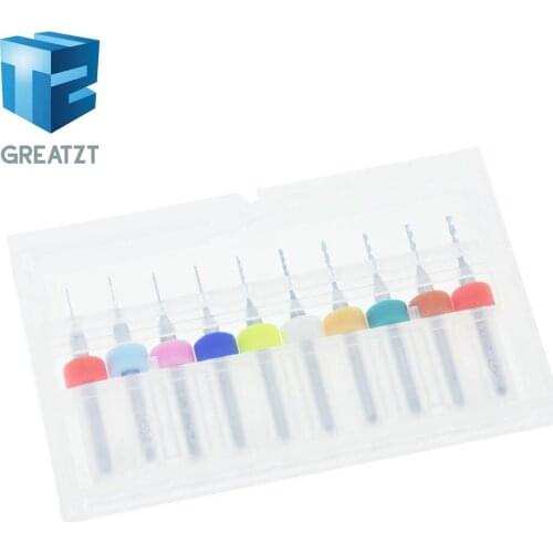 GREATZT 10pcs 0.3mm to 1.2mm PCB mini drill Bit tungsten steel carbide for print circuit board cnc drill Bits Machine