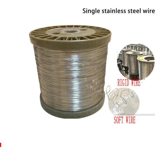 HQ 0.1-2MM Marine Grade 316 Single Stainless Steel Wire Rod Tiny Soft or Rigid Stroke SIngle Line Fishing Banding Clothesline