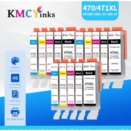 KMCYinks 5pcs PGI470 CLI471 PGI-470 CLI-471 Compatible Cartridge For Canon PIXMA TS5040 MG5740 MG6840 TS6040 printer