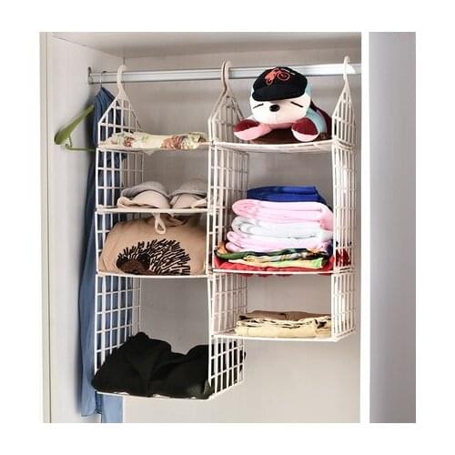 Creative Foldable Wardrobe Organizer Space Saving Hanging Storage Closet Organizer Shelf For Clothes Organizer