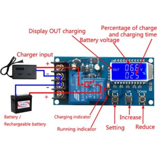 LTRIG custom 1Pcs DC6-60v 30A storage battery charging control module protection board charger time switch lcd display XY-L30A
