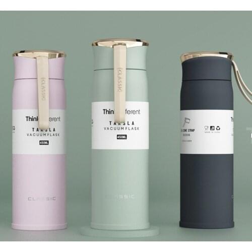 Fashion Insulated Cup Thermo Stainless Steel Vacuum Flask Portable Water Bottle Termos 450ml Travel Thermal Cup Eco-Friendly
