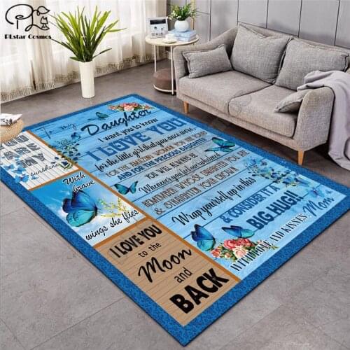 To My Daughter Pattern Fashion Soft Flannel 3D Printed Rugs Mat Rugs Anti-slip Large Rug Carpet Home Decoration 06