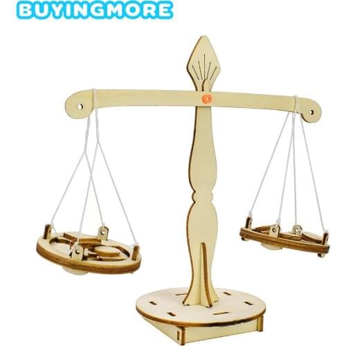DIY Balance Model Kit Physics Experiment Education Science Toys for Children Wooden Model Hand-assembled Creative Toys for Boys