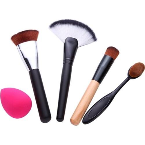4 Pcs Facial Makeup Brushes Set and Makeup Sponge