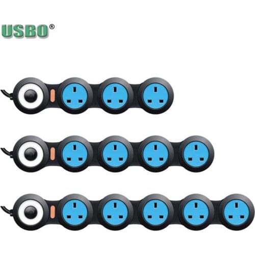 New Gift British standard 345 bits 13A 2.1A USB Power Charging Strip Freely Rotating Bent Desktop Extenstion UK Socket