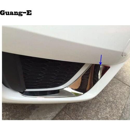 Car body head front fog eyebrows/trim light lamp frame stick ABS Chrome cover hood 2pcs for Honda FIT JAZZ 2014 2015 2016 2017