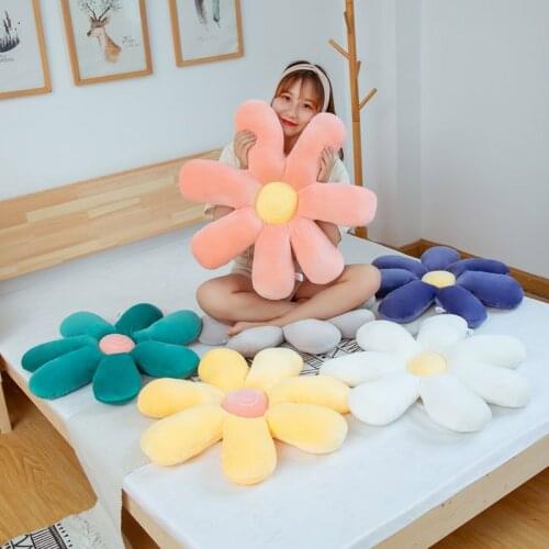 Daisy flower plush pillow soft sushion little daisy stuffed plush pillow girls room sofa decoration colorful plush toy 60/90cm