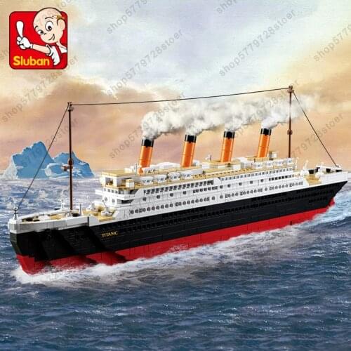 Minifigure Titanic RMS Cruise Boat Ship City Model Building Bricks Kits 3D Blocks DIY Hobbies Educational Toy Gifts For Children