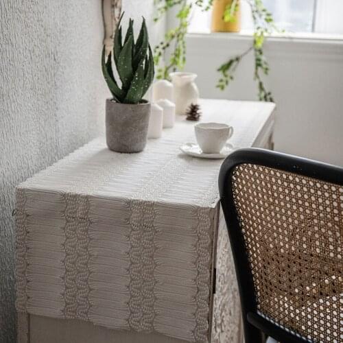 Table Runner American Style White Decorative Lace Princess Hollow Table Cabinet Furniture Cover Towel Wedding Home Decoration