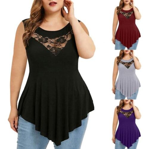 Streetwear Chic Sleeveless Floral Lace Sheer Blouse T-shirt Blouse O Neck for Daily Wear