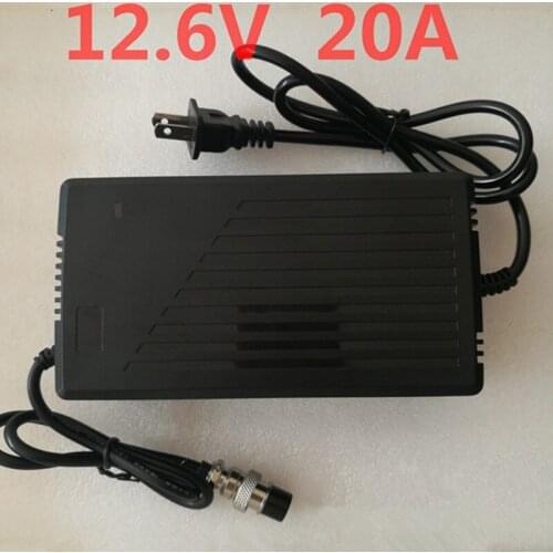 12v 20A 3s 12.6v 4S 14.6v Lithium Smart Battery Charger 12V 20A for Li-ion Polymer Lifepo4 Batteries 220V AC Plug Can Charge