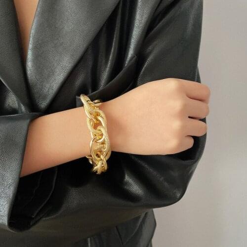 Bohemia Gothic Chunky Chain Bracelets Heavy Metal Punk Charm Bangle Women Snake Chain Indian Link Bracelet Couple Jewelry