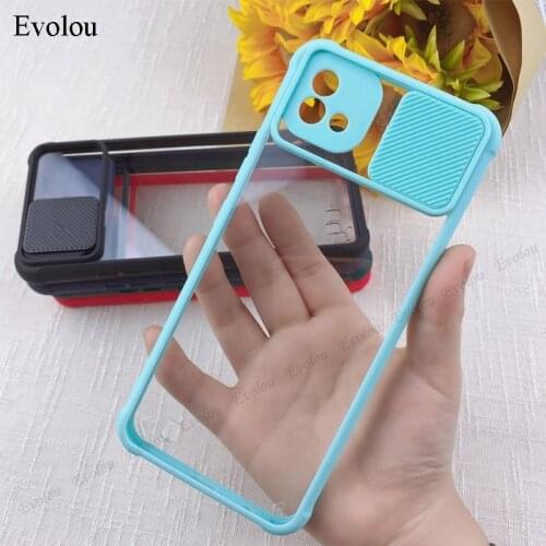Slide Camera Lens Protection Case For VIVO V20 Pro Y20S Y51 Y31 Y70 2020 V20 SE Y12 Y15 Y17 Case Transparent Shockproof Cover