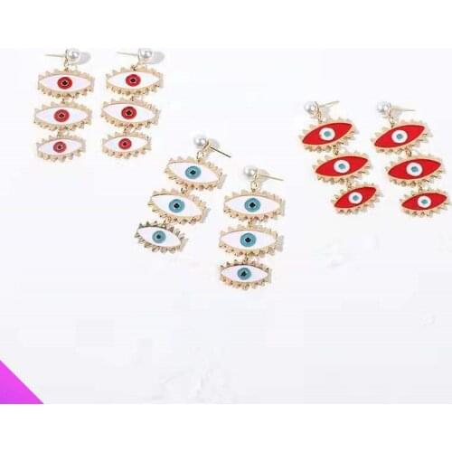 Exaggerated Demon Eye Earrings with Triangle Edges Punk Jewelry Girls Women Jewelry Gifts 2021 New 3 Styles