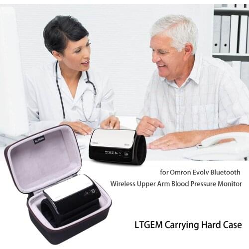 LTGEM EVA Hard Case for Omron Evolv Bluetooth Wireless Upper Arm Blood Pressure Monitor - Travel Protective Carrying Storage Bag