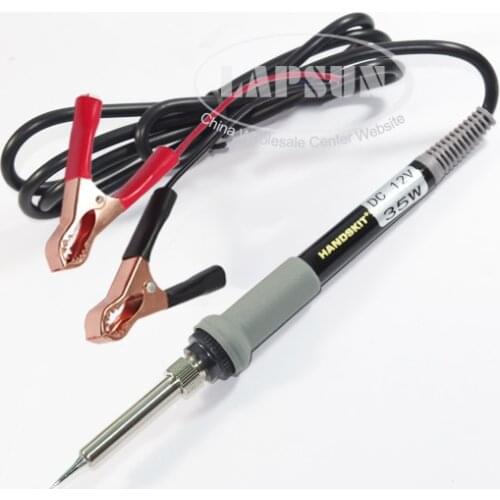 1pcs 12V Voltage DC 35W Car Battery Electric Solder Soldering Iron Kit with DC Power Clips Clamp Cable