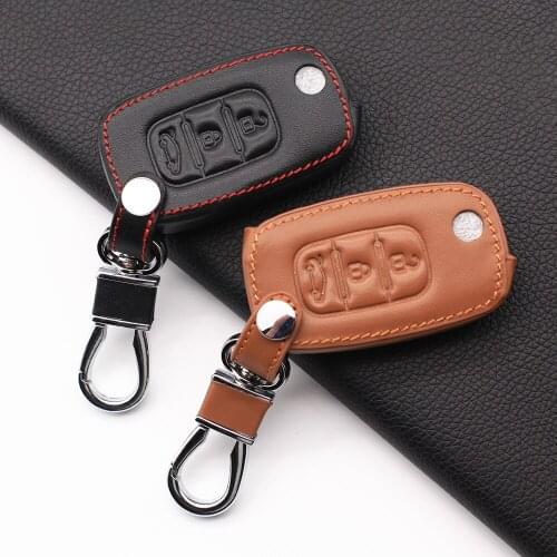 100% leather car key case Keyboard cover For LADA Sedan / Largus / Kalina / Granta / Vesta 3 button car keys accessories