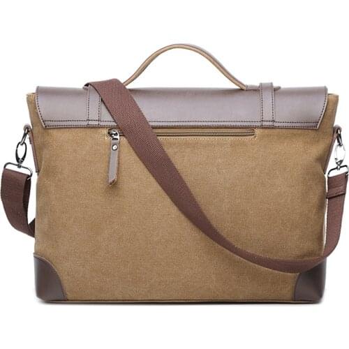 2019 Vintage Leather Canvas Men Briefcase Women Man Messenger Bag laptop Mens Messenger Shoulder Crossbody Sling briefcase Bag