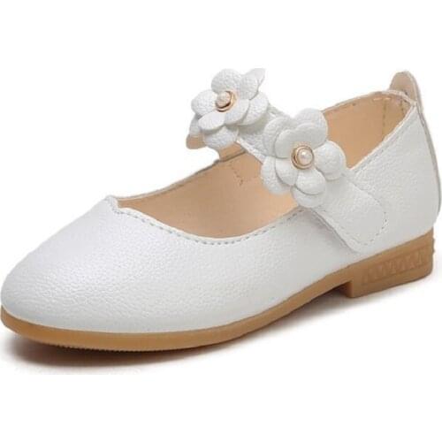 2021 Kids School Fashion Little Flowers Leather Shoes For Girls Toddler Dress ChildrenS Shoes Spring 1 2 3 5 6 7 8 9 10 12 Year