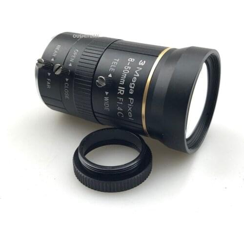 3.0 Megapixel 1/2.7" 8-50mm Lens F1.4 IR CS Mount Manual Iris Varifocal CCTV Camera Lens