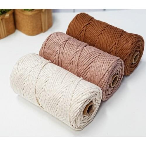 3.5MM Crochet Cotton Rope MACRAME Pure s 100yards A Roll Gift Decoration Solid Color String