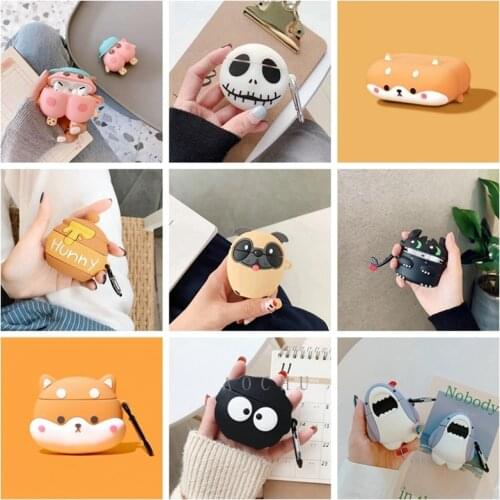 3D Silicone Earphone Case For Airpods pro Case Cute Cat Dog Crocodile Cartoon Headphones Cover For Apple airpod pro