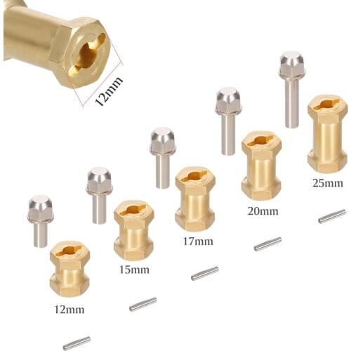 4PCS 25mm Extension Wheel Hex Drive Hubs Copper Widener Adapter Set for Axial SCX10 Wraith RR10 Tundra Tamiya F-350 Hsp Redcat