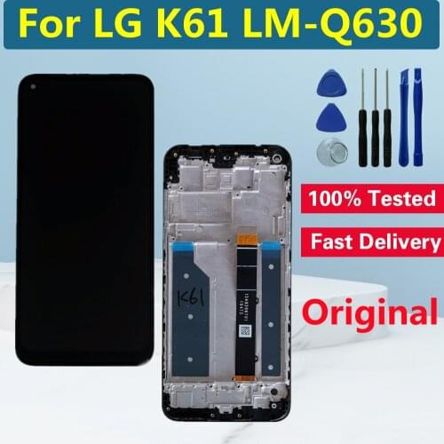 6.53" Original LCD With Frame For LG K61 LCD Display Touch Screen Digitizer Assembly For LG K61 LMQ630EAW LCD Screen Replacement