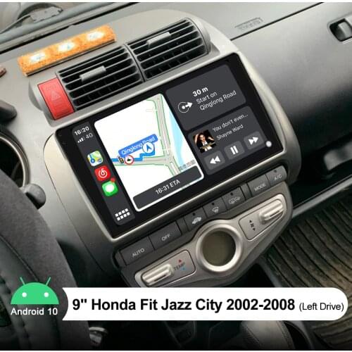 Car Radio Stereo Multimedia Player 9 Inch Android 10 For Honda Fit Jazz City 2002-2008 （Left Drive）Support WiFi Back-Up Camera